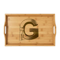 Monogram G Bamboo Serving Tray | Engraved Initial Letter G