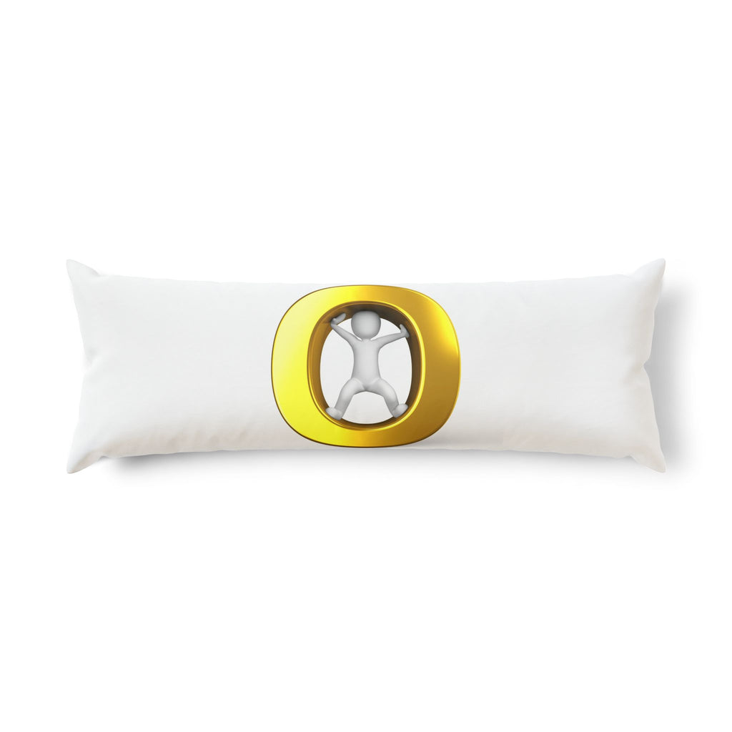 Gold O Letter Monogram Body Pillow | Initial O Decorative Pillow