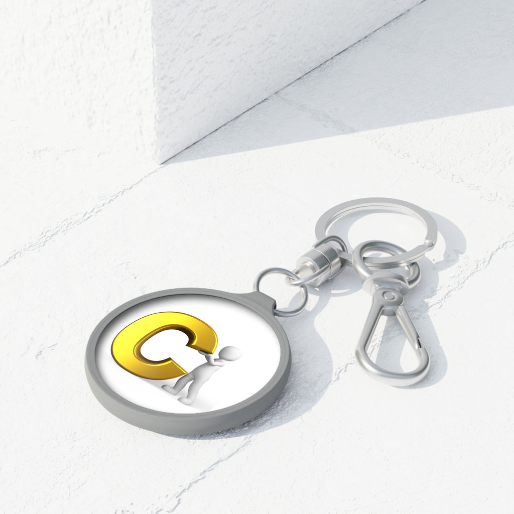 Gold Letter C Initial Keyring | Monogram Initial Keychain
