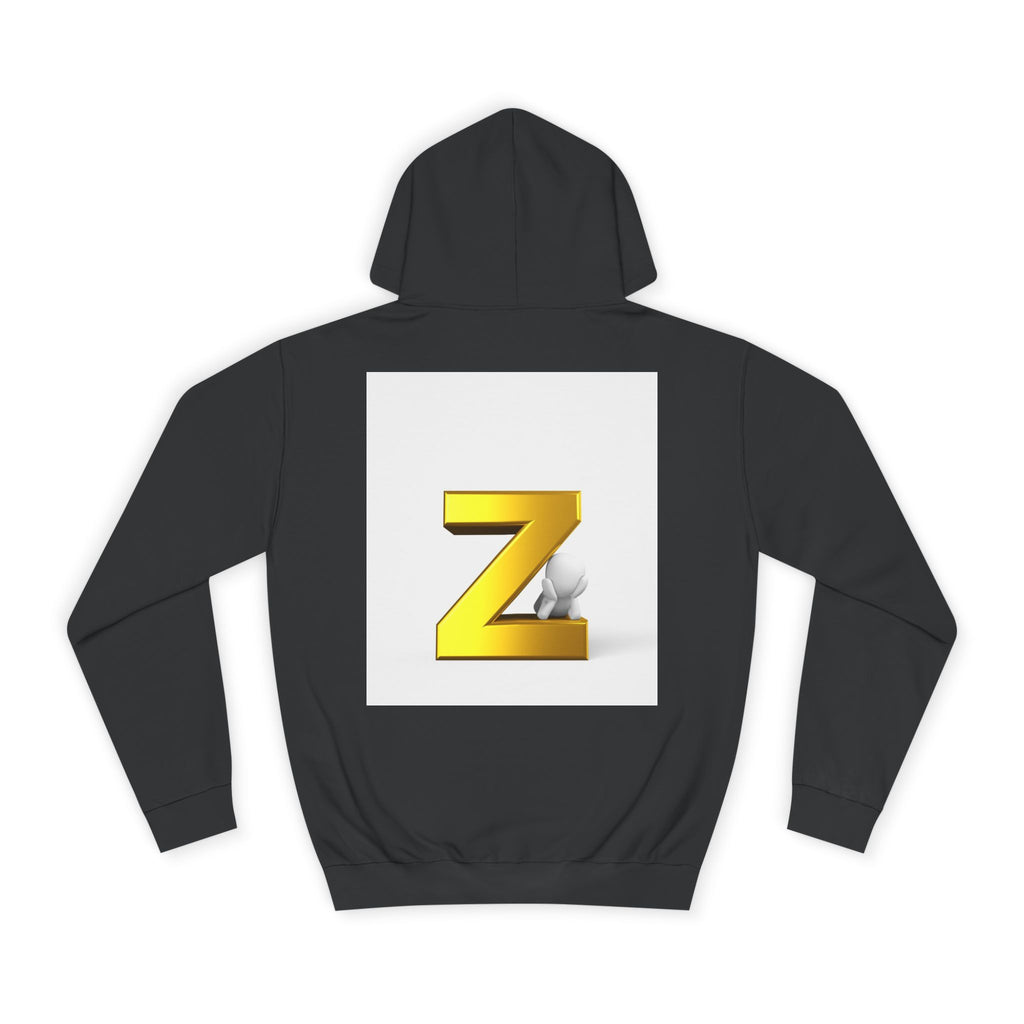 Gold 3D Letter Z Hoodie | Initial Monogram Pullover
