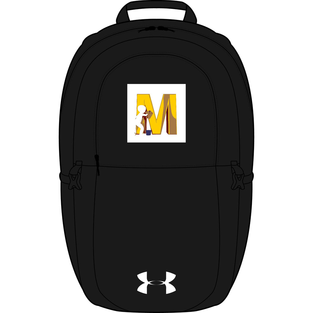 Yellow Letter M with Figure Backpack | Embroidered Initial Patch