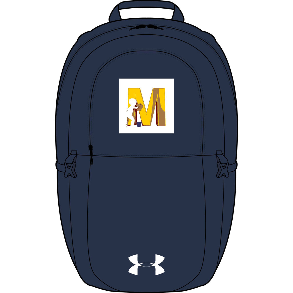 Yellow Letter M with Figure Backpack | Embroidered Initial Patch
