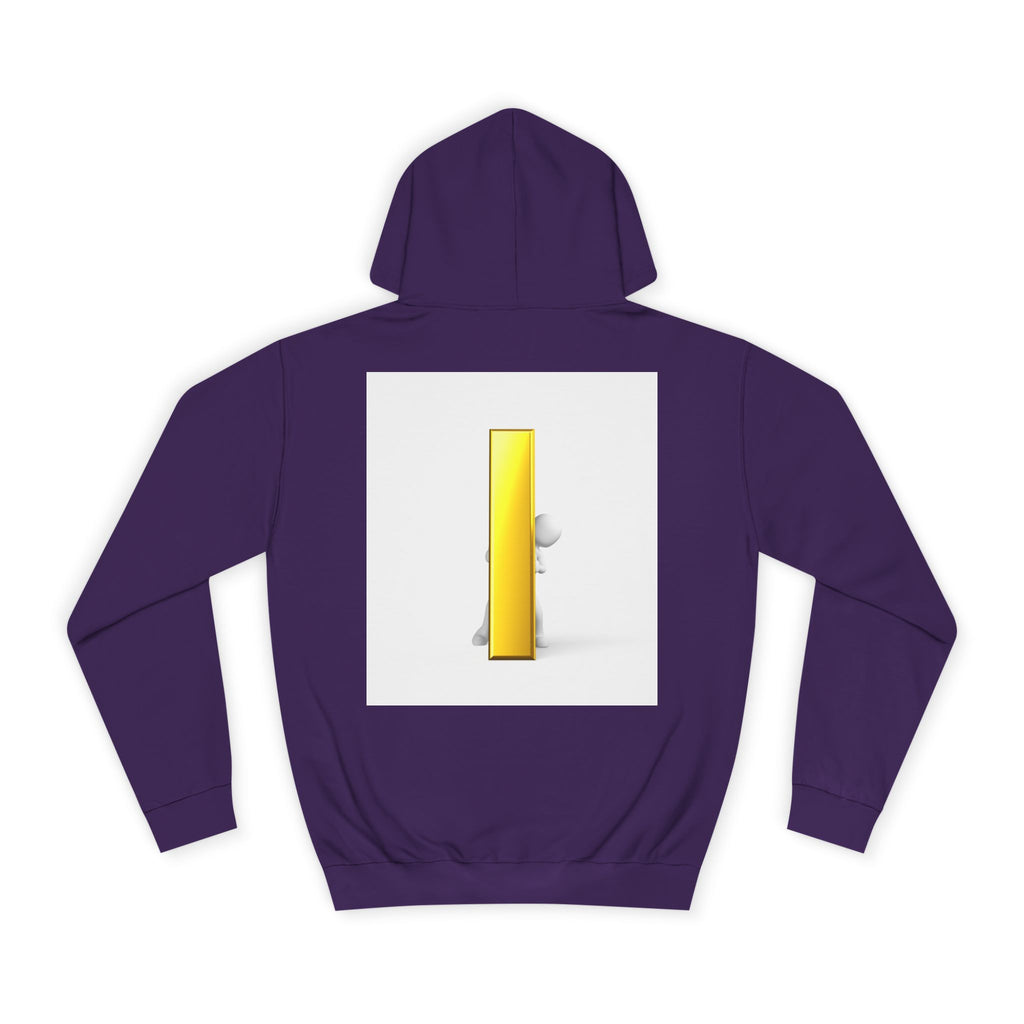 Gold Letter i Character Hoodie | Minimalist 3D Column Illustration