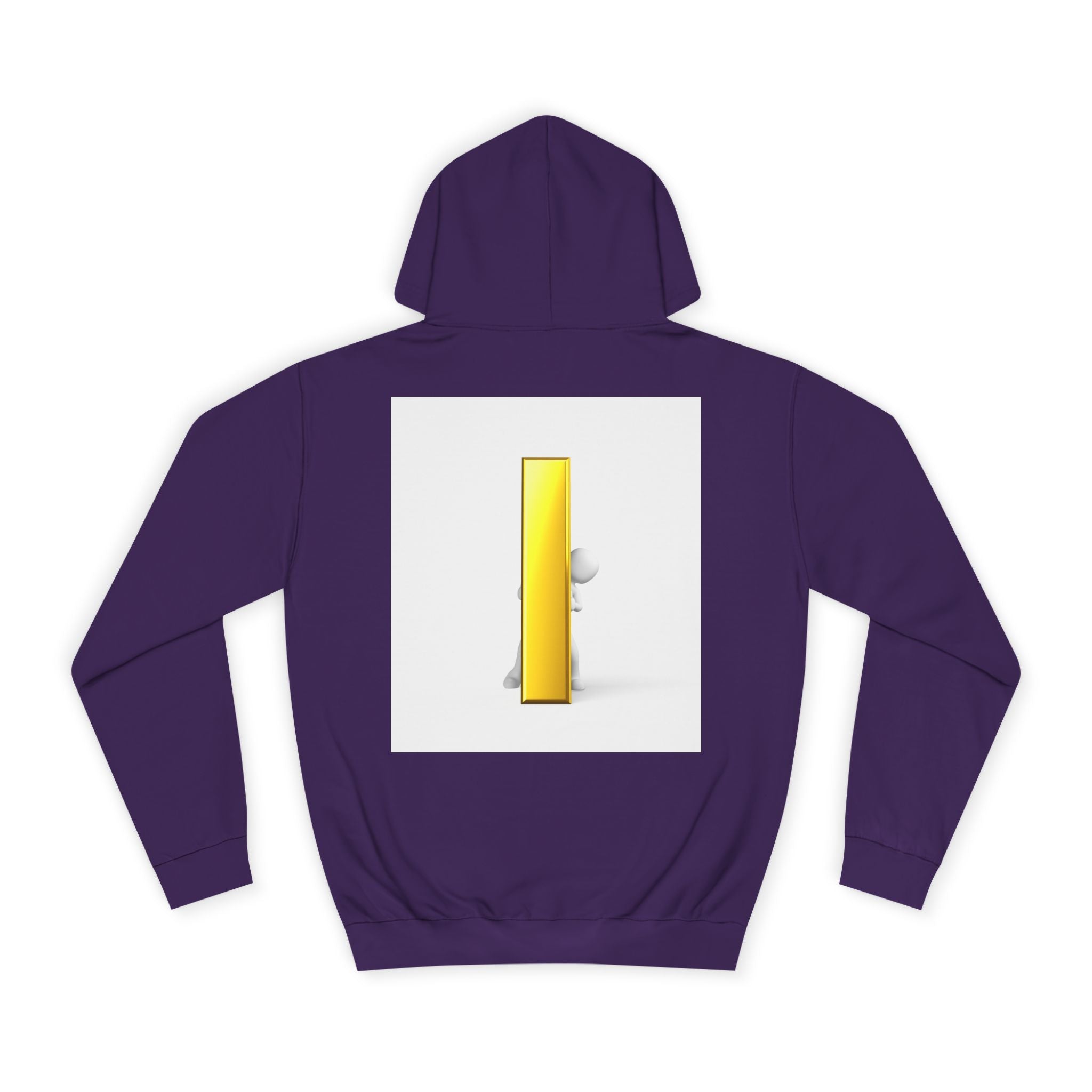 Gold Letter i Character Hoodie | Minimalist 3D Column Illustration
