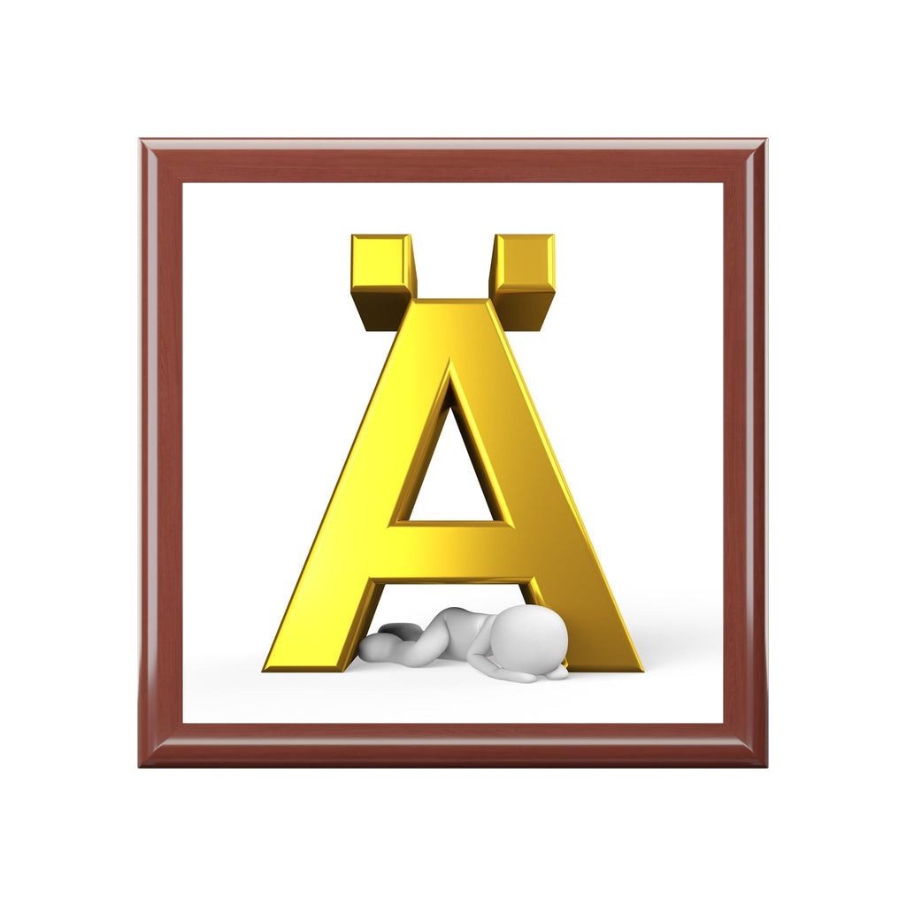 Gold Letter Ä Monogram Jewelry Box | Personalized Initial Keepsake
