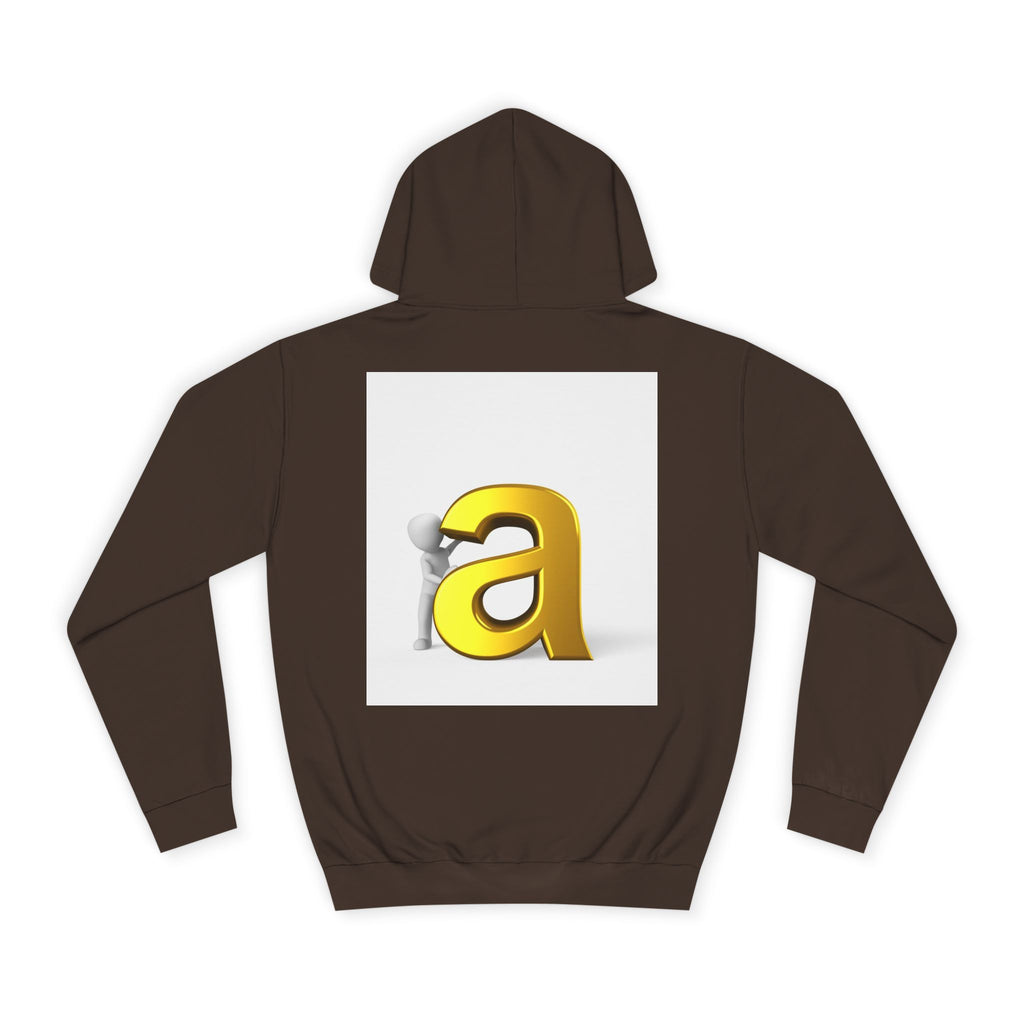 Gold 3D Letter A Hoodie | Monogram Initial Sweatshirt