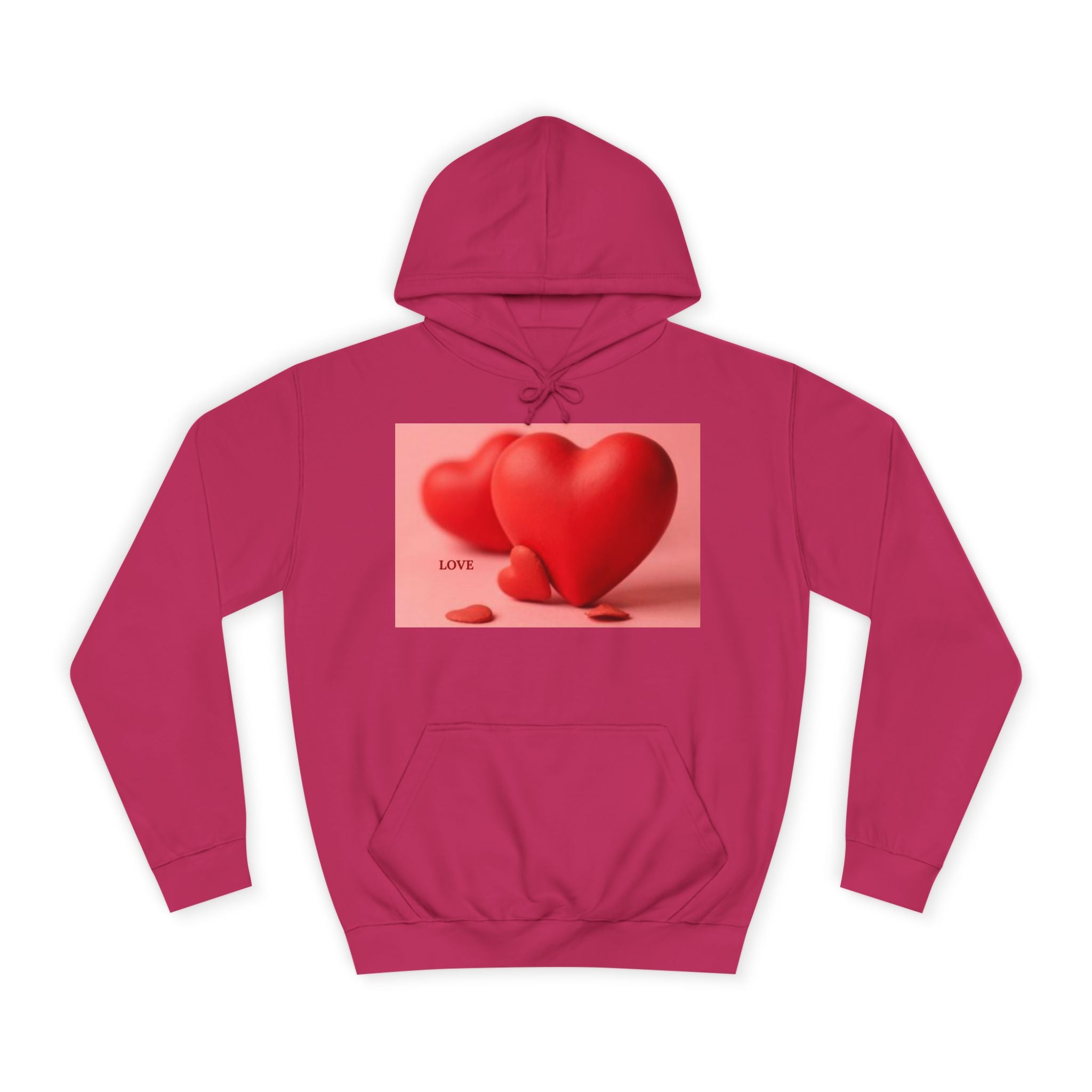Sweat à capuche illustré avec un cœur mignon en 3D | Pull graphique amour