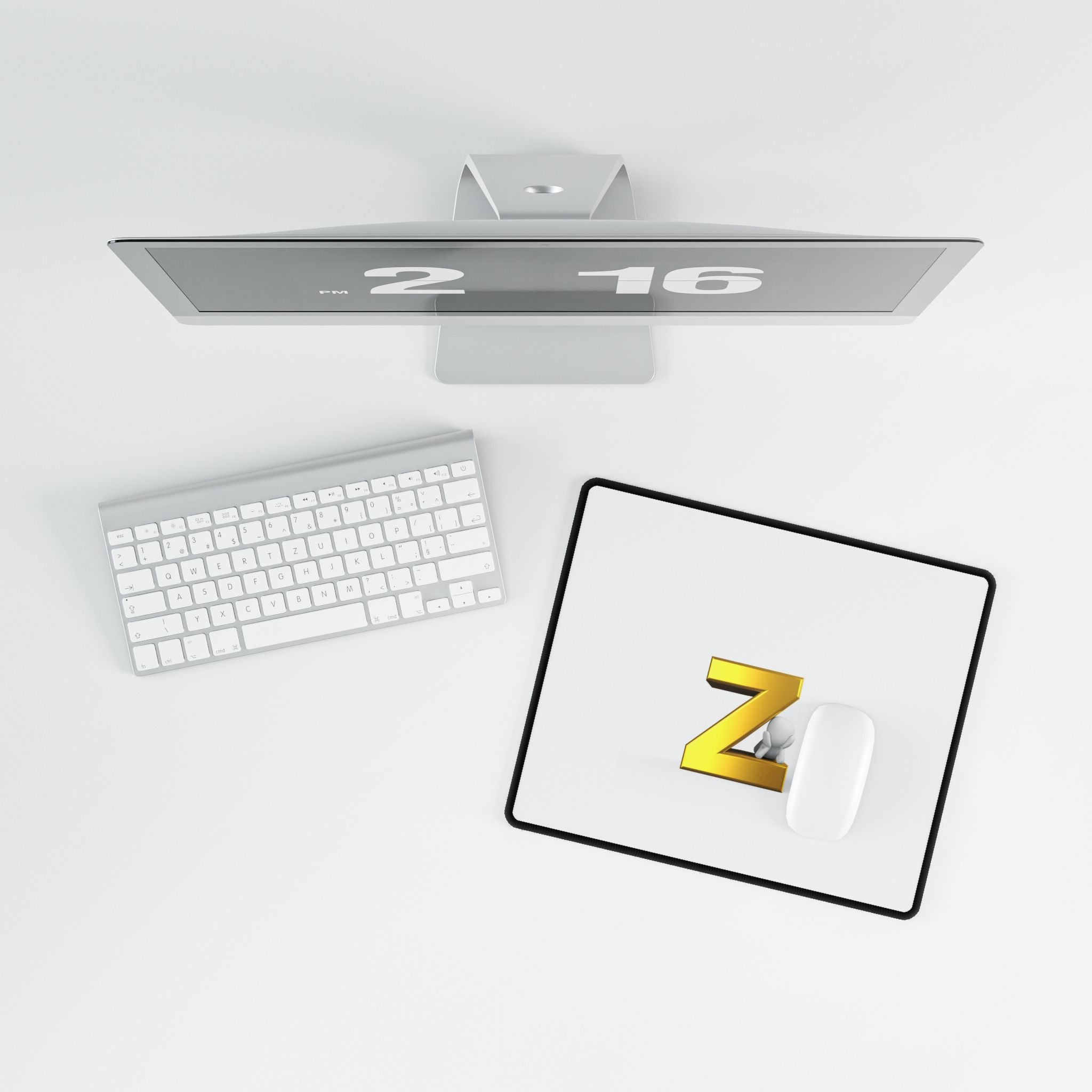 Gold Letter Z Initial Desk Mat | Monogram Mouse Pad