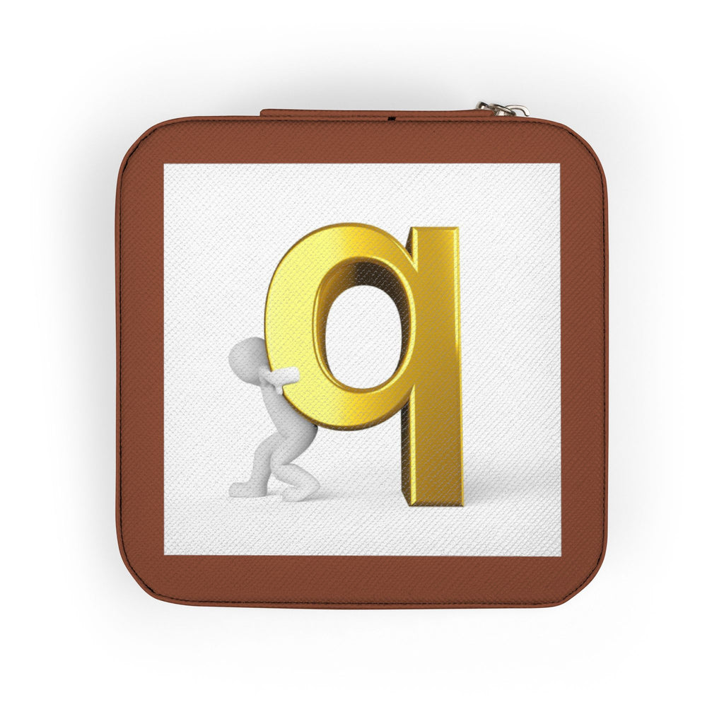 Gold Letter Q monogram Jewelry Case | Travel jewelry organizer, compact square