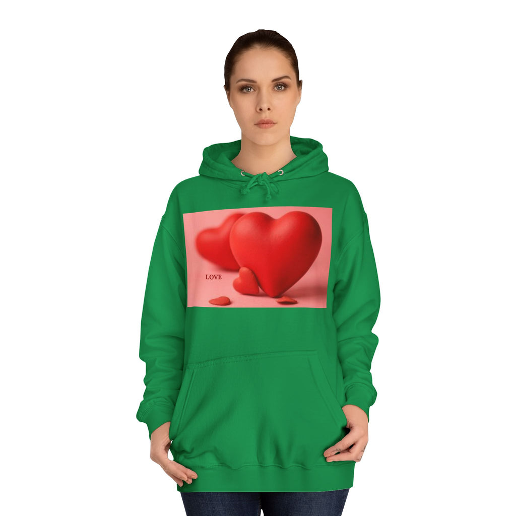 Cute 3D Heart Illustration Hoodie | Love Graphic Pullover