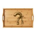Question Mark Engraving Serving Tray | Bamboo engraved tray, customizable design