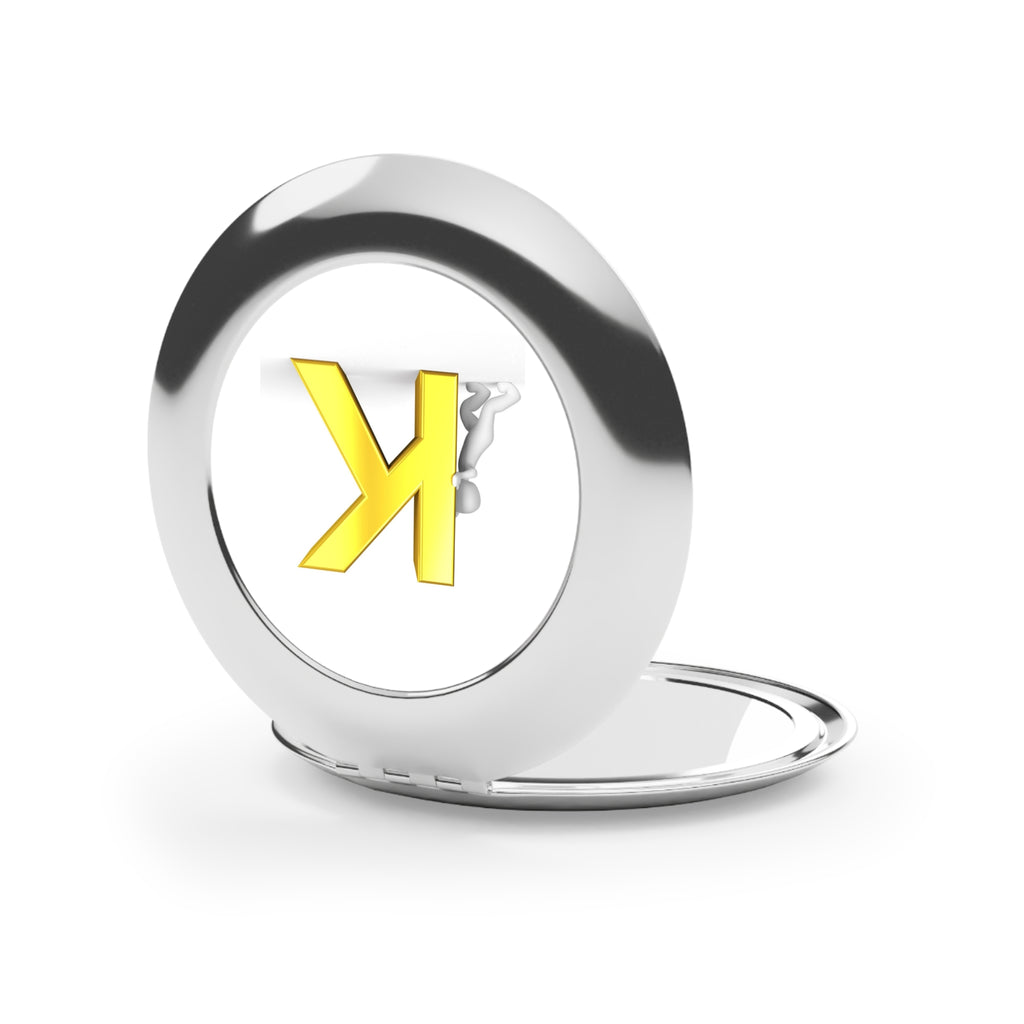Gold Letter K Initial Compact Travel Mirror | Monogram Makeup Mirror