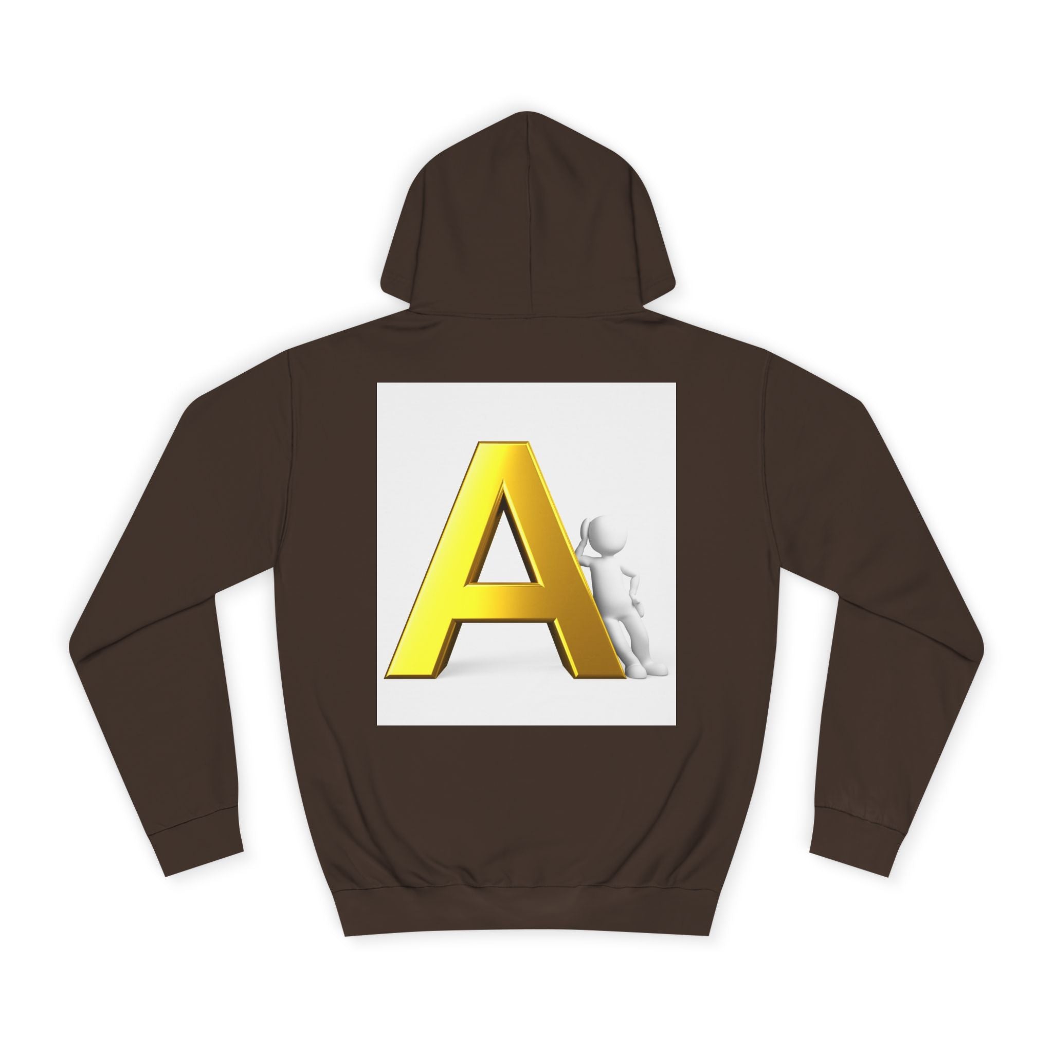 Gold 3D Letter A Hoodie | Monogram Initial A sweatshirt