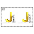 Gold Letter J with Figure Tablet Folio Case | Monogram Initial J