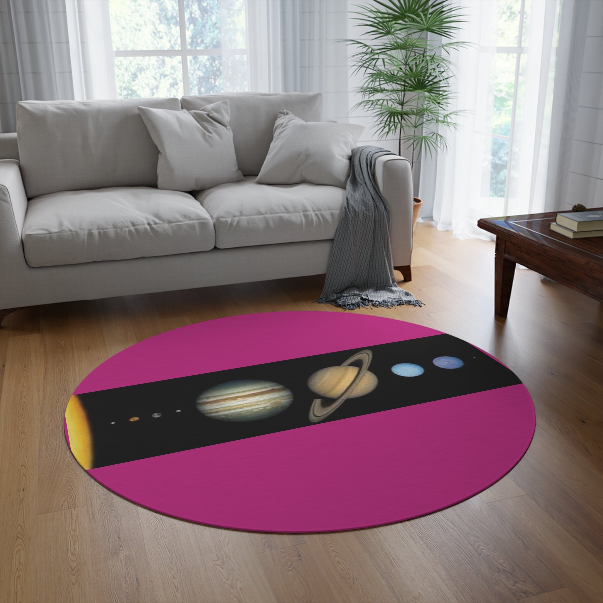 Solar System Planets Round Rug | Planetary Space Mat