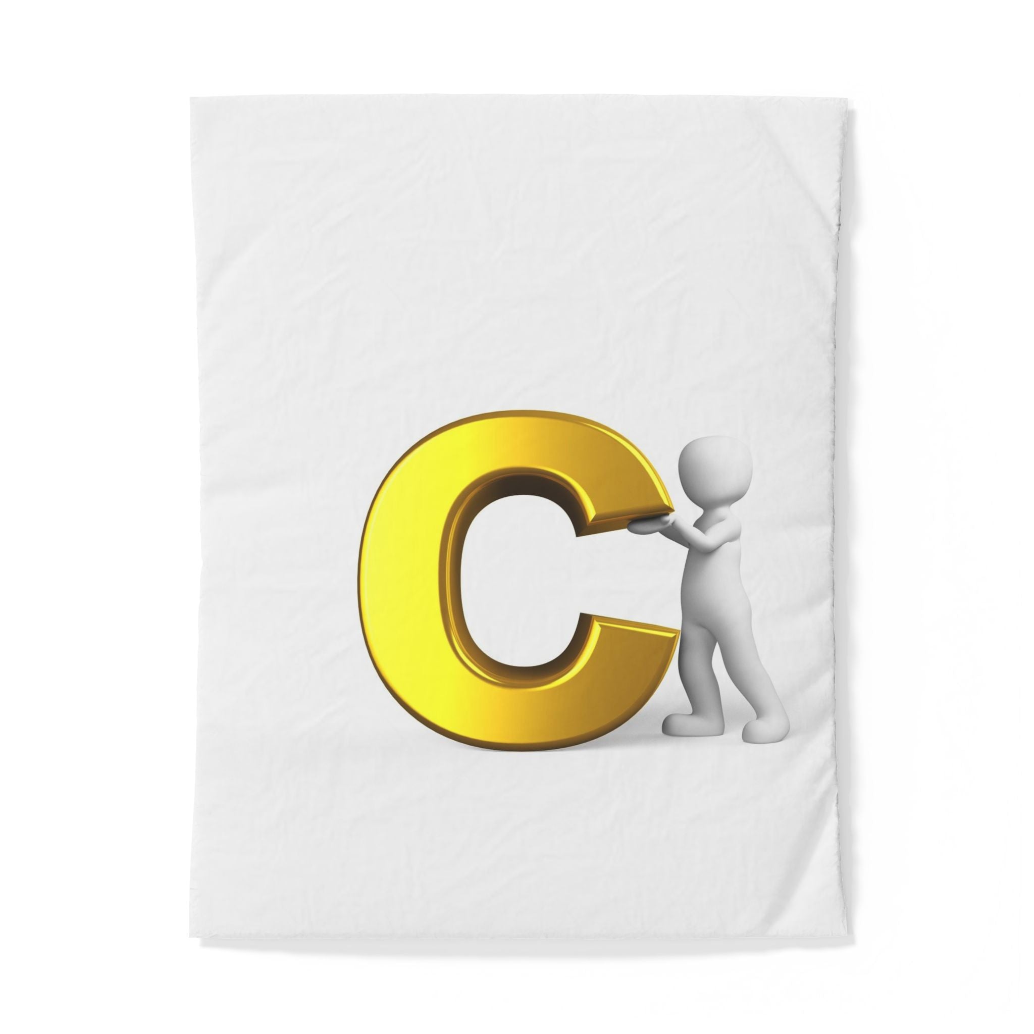Housse de couette initiale lettre C or | Parure de lit monogrammée, initiale personnalisée