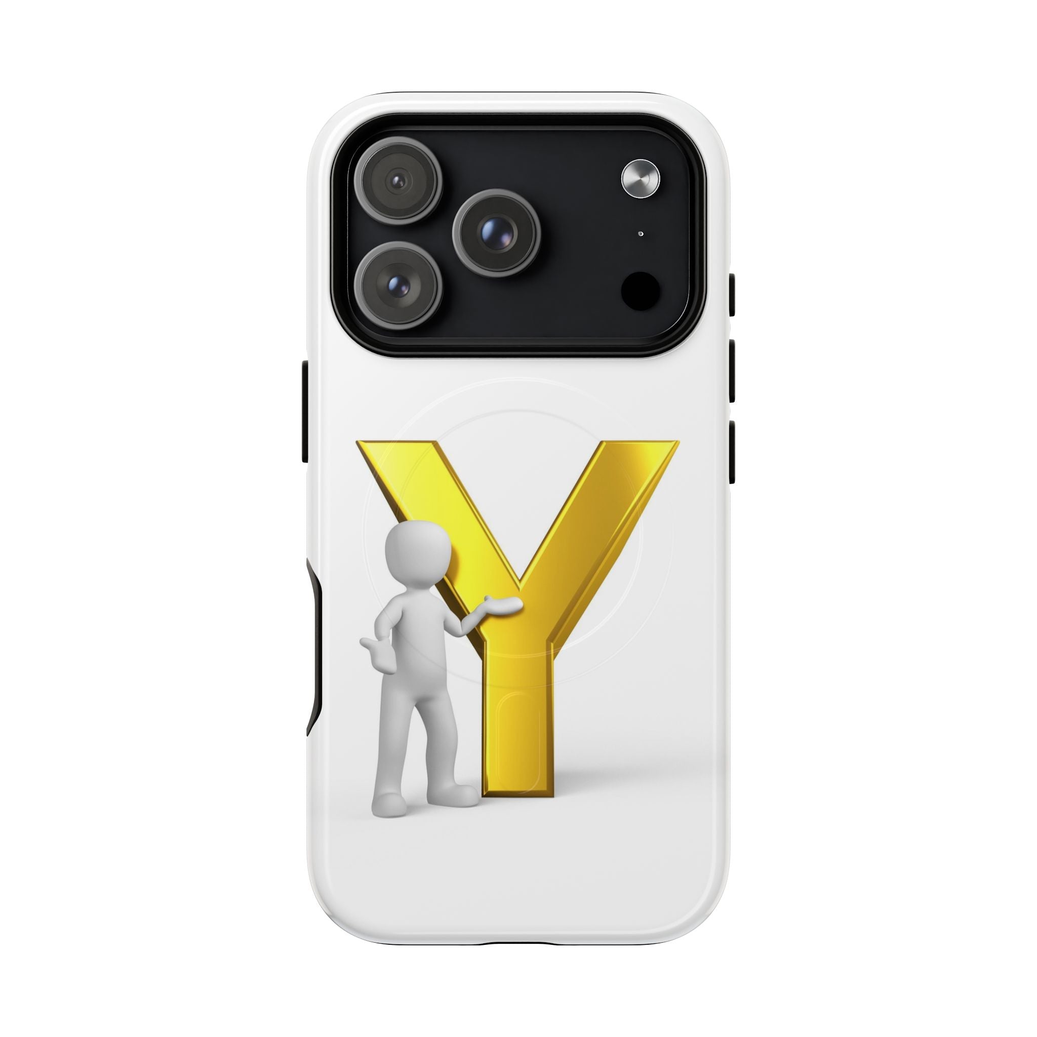Coque de téléphone Lettre Y Or | Coque magnétique iPhone Monogramme