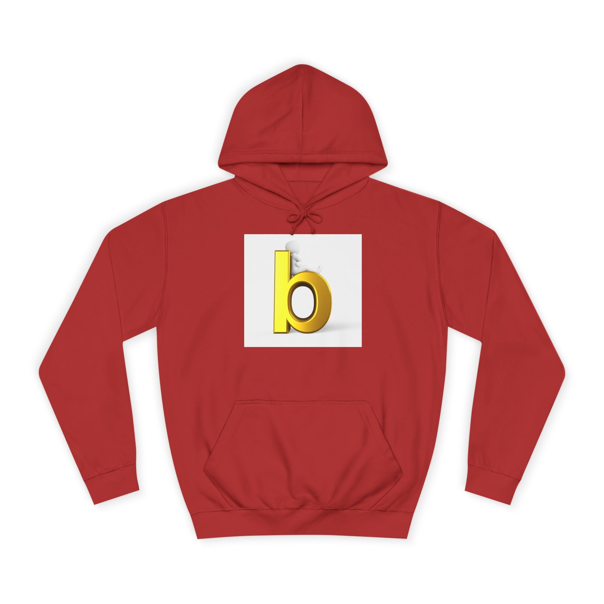 Yellow 3D Letter b Hoodie | Minimal Monogram Initial Sweatshirt