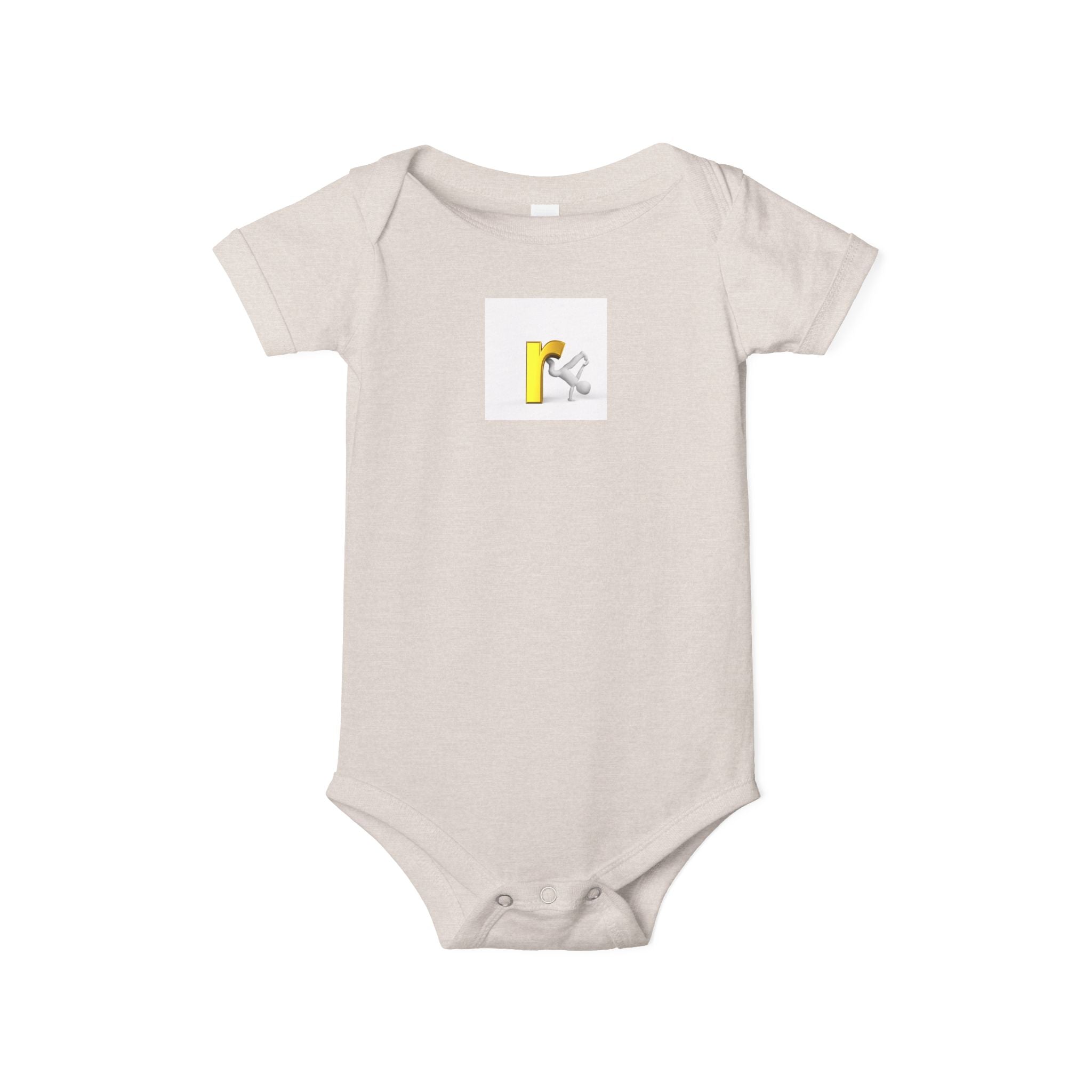 Body pour bébé monogramme lettre R jaune | Combinaison une pièce en jersey pour bébé