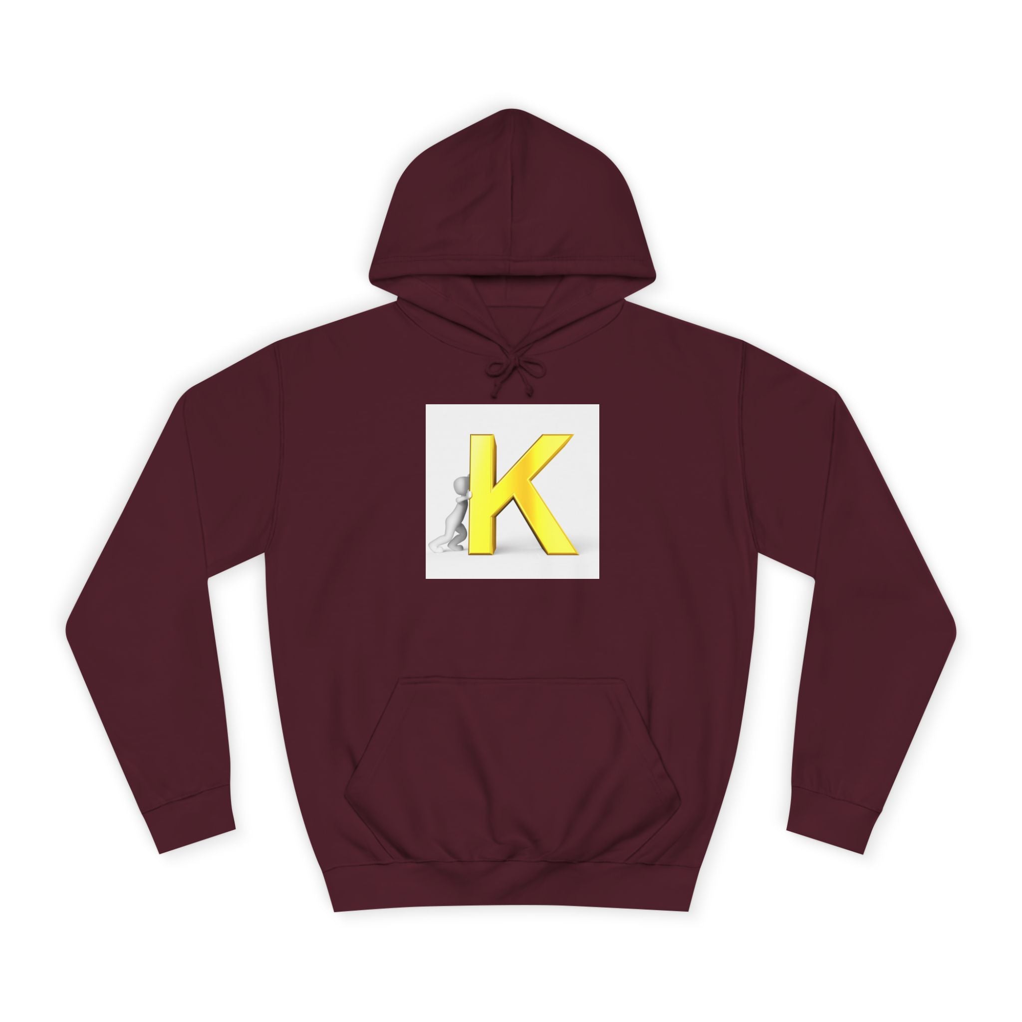 Yellow 3D Letter K hoodie | Initial Monogram, Alphabet Graphic