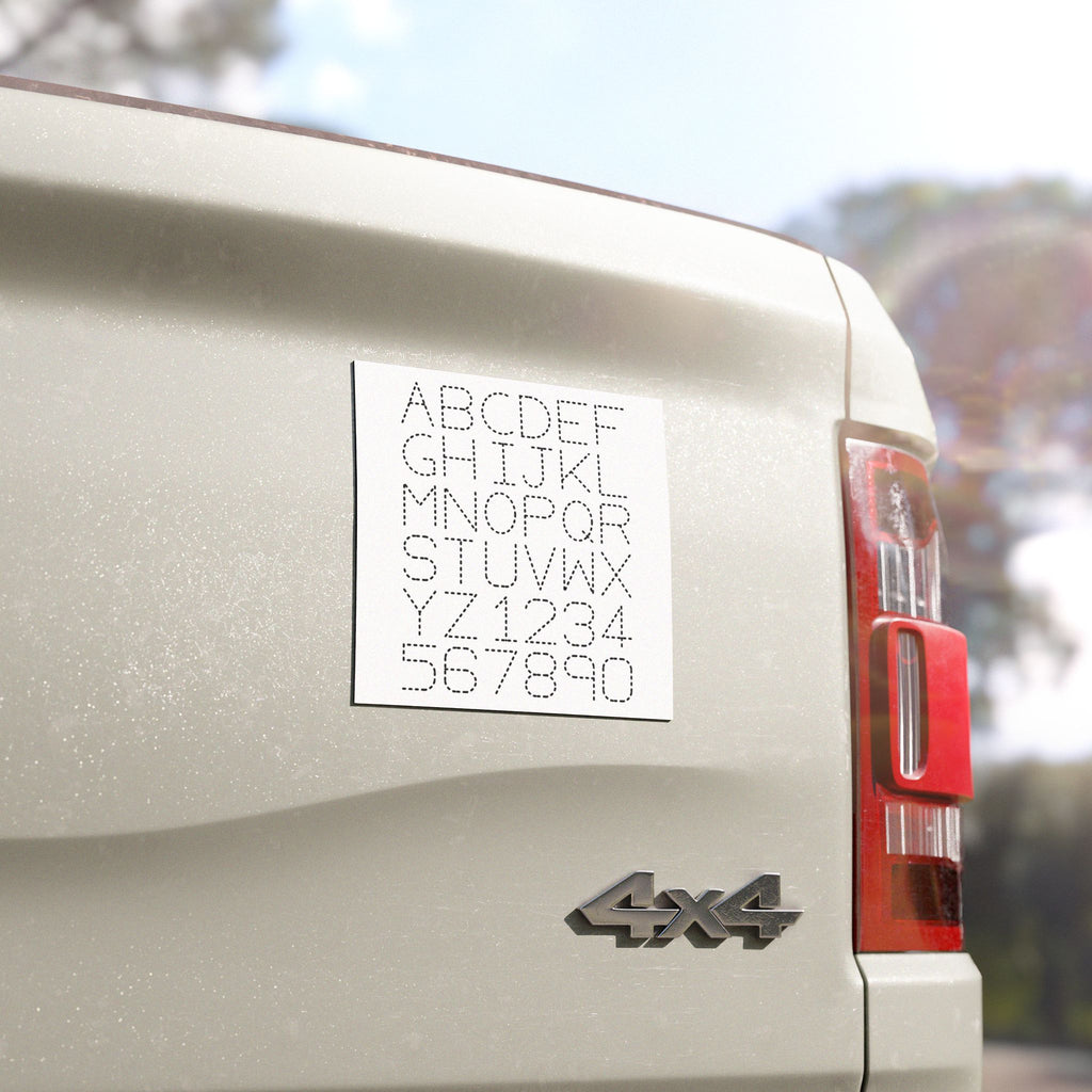 Dotted Alphabet & Numbers Car Magnet