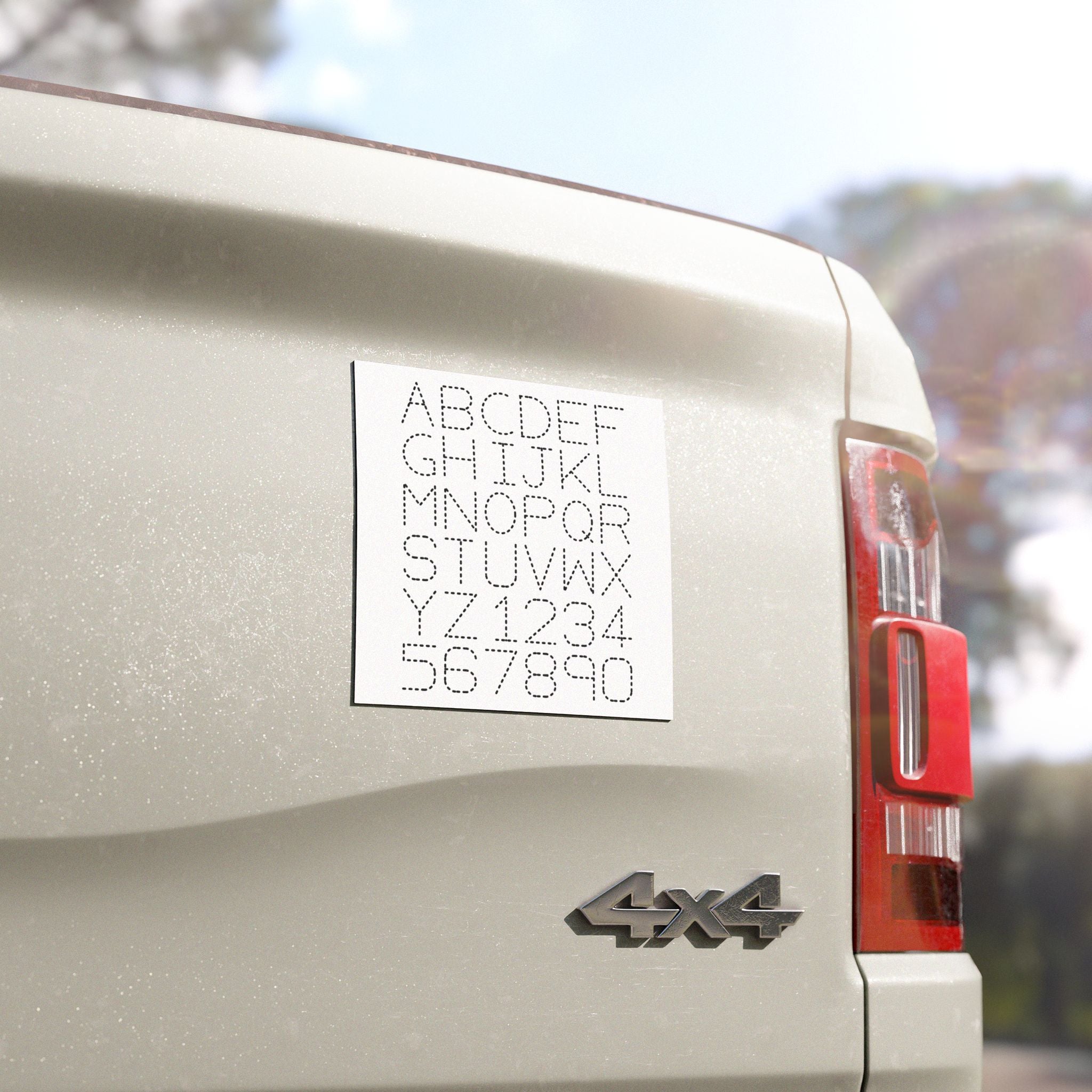 Dotted Alphabet & Numbers Car Magnet
