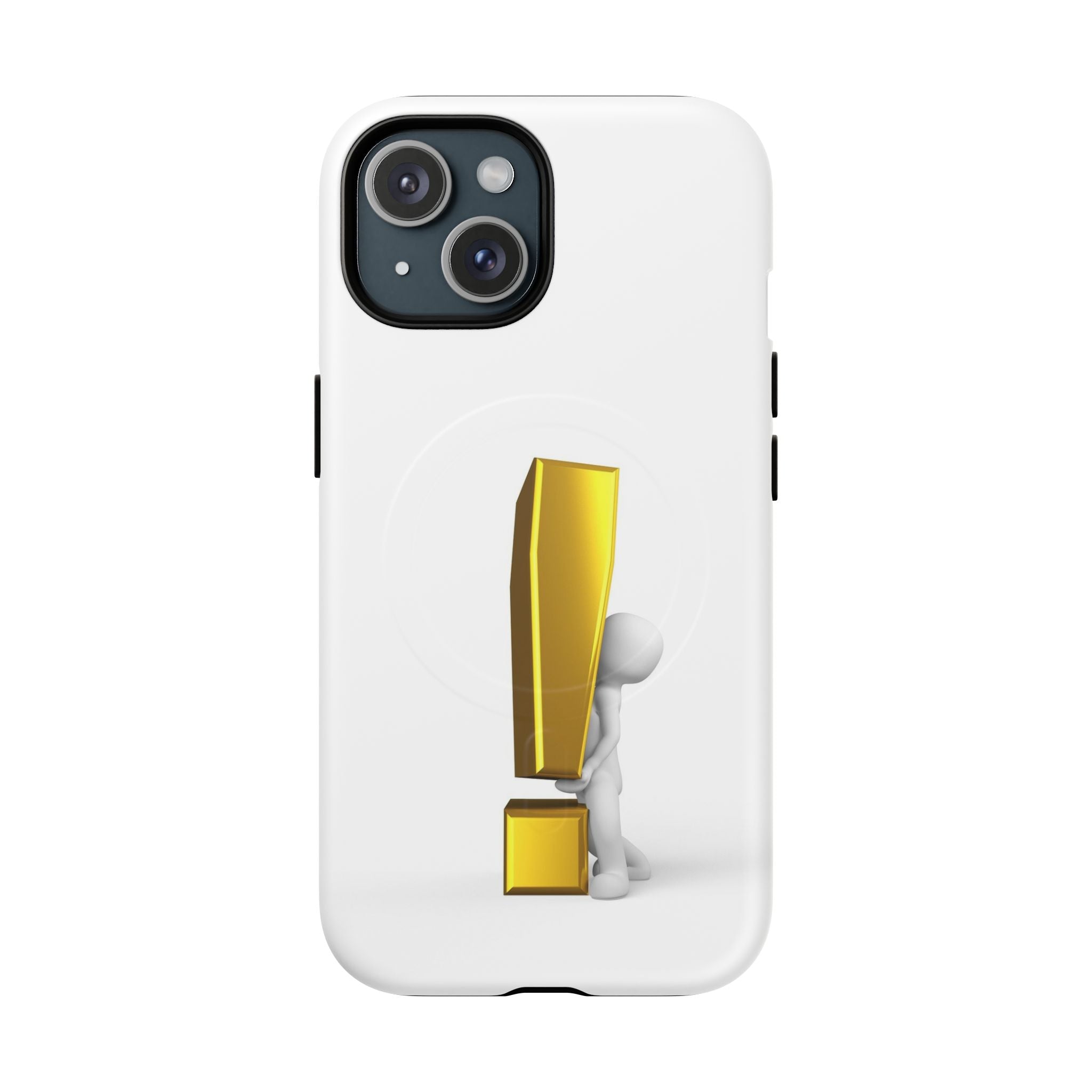Coque de téléphone aimantée robuste Point d'exclamation doré