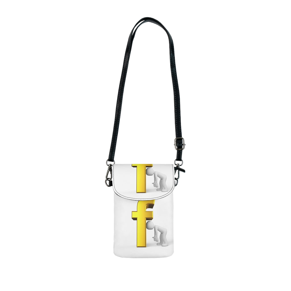 3D Letter F with Figures Small Cell Phone Wallet | Crossbody Phone Pouch