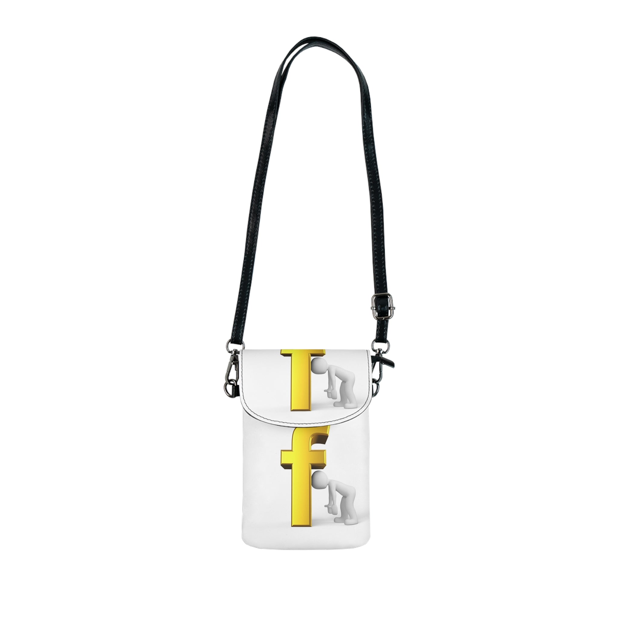 3D Letter F with Figures Small Cell Phone Wallet | Crossbody Phone Pouch