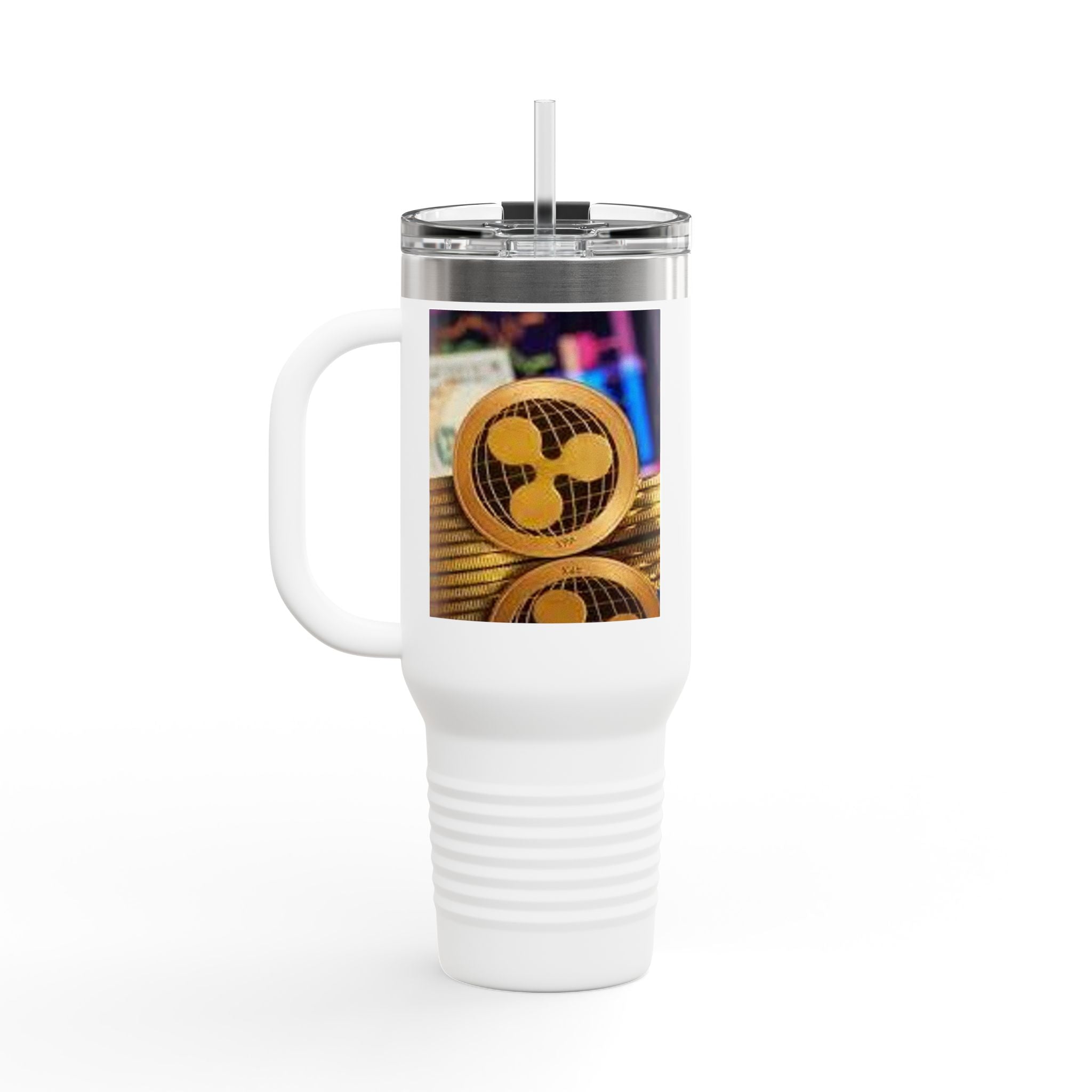 Ripple Crypto Coin Stack Insulated Travel Mug | 40oz