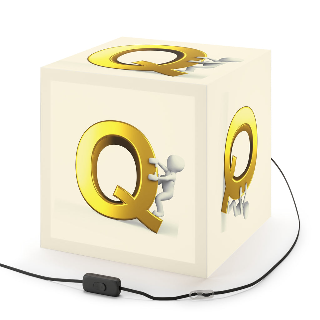 Gold Letter Q cube lamp Light Cube | Initial monogram lighting