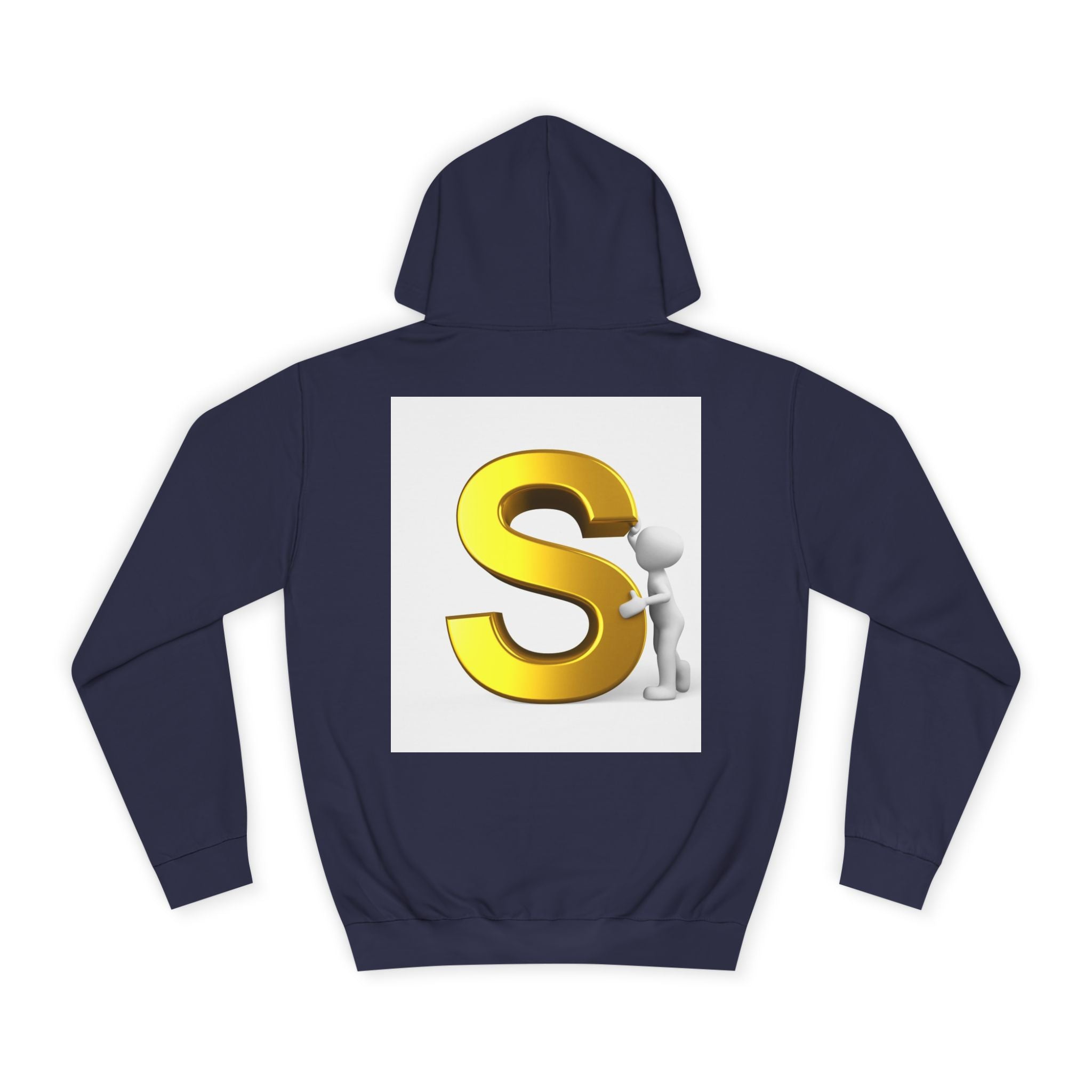 Gold Letter S with Character Hoodie | Initial Monogram Sweatshirt