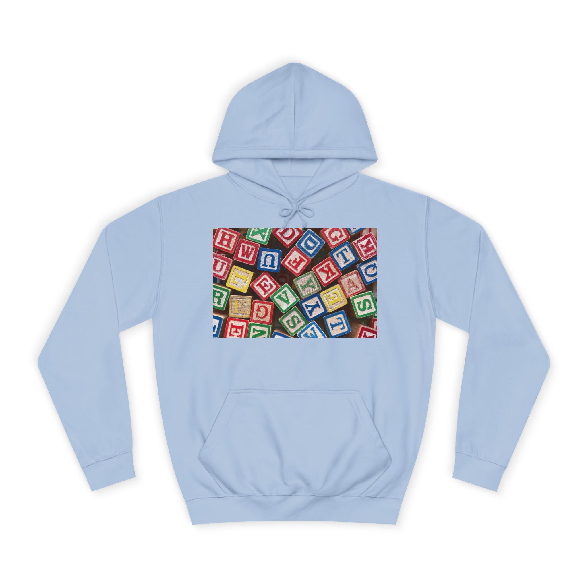 Sweat à capuche Blocs de l'Alphabet Colorés | Motif Blocs de Lettres pour Enfants