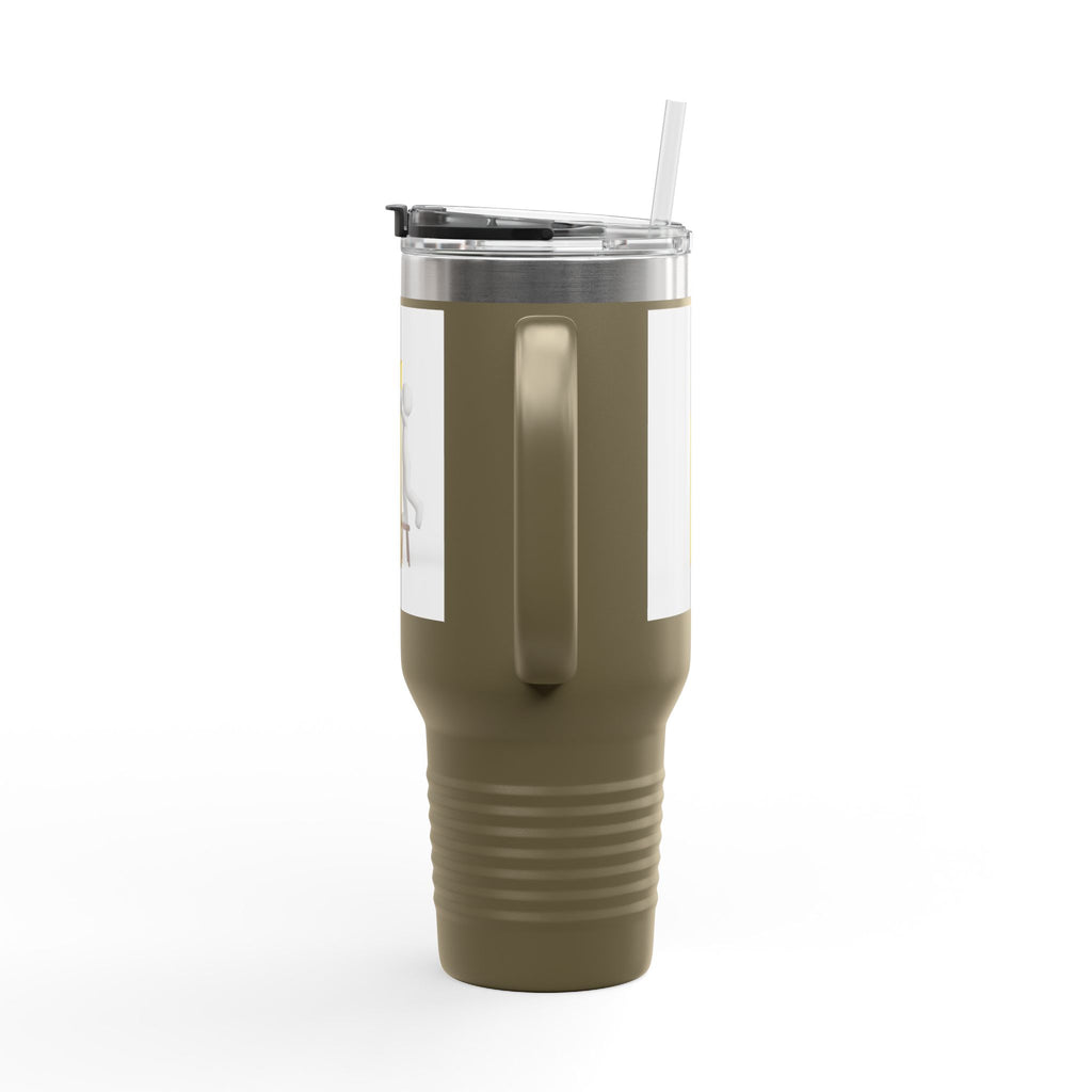3D Figure building Yellow Letter i Travel Mug | 40oz Insulated Tumbler