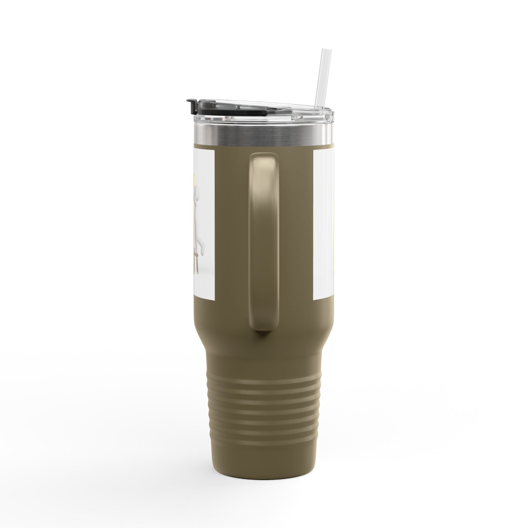 3D Figure building Yellow Letter i Travel Mug | 40oz Insulated Tumbler