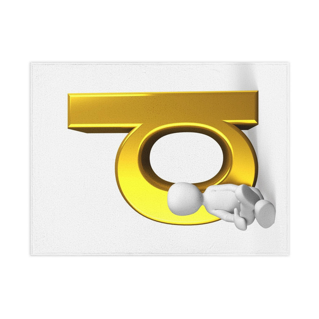 Gold Letter d with Sitting Figure Toddler Blanket | Alphabet Nursery Decor