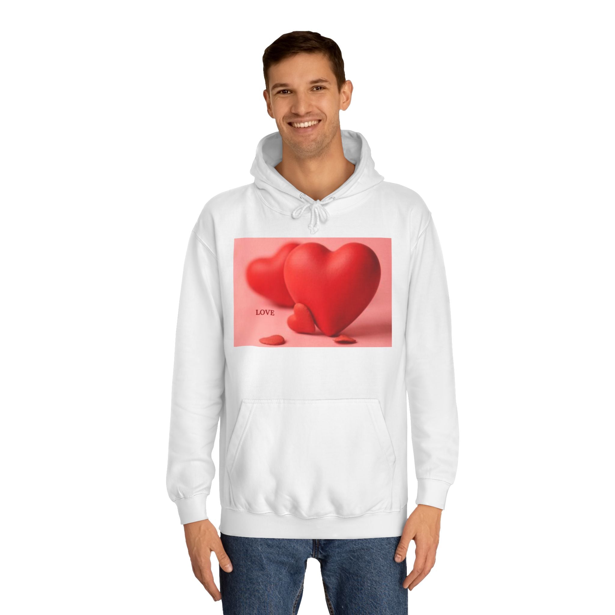 Cute 3D Heart Illustration Hoodie | Love Graphic Pullover