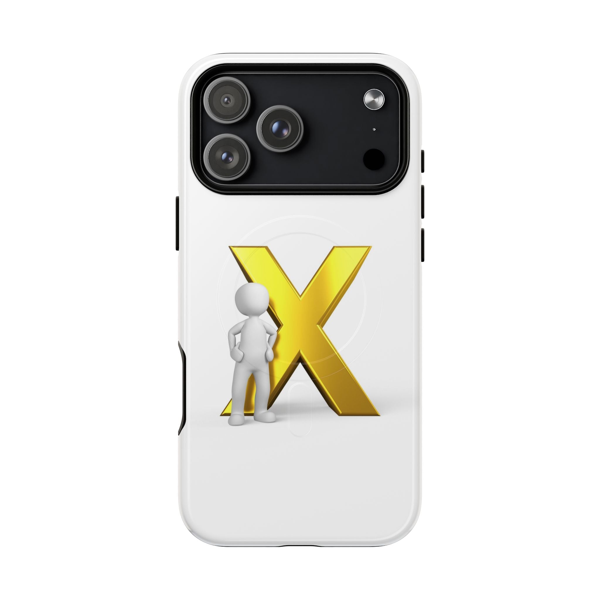 3D Figure with Gold X phone case | Magnetic Tough Case