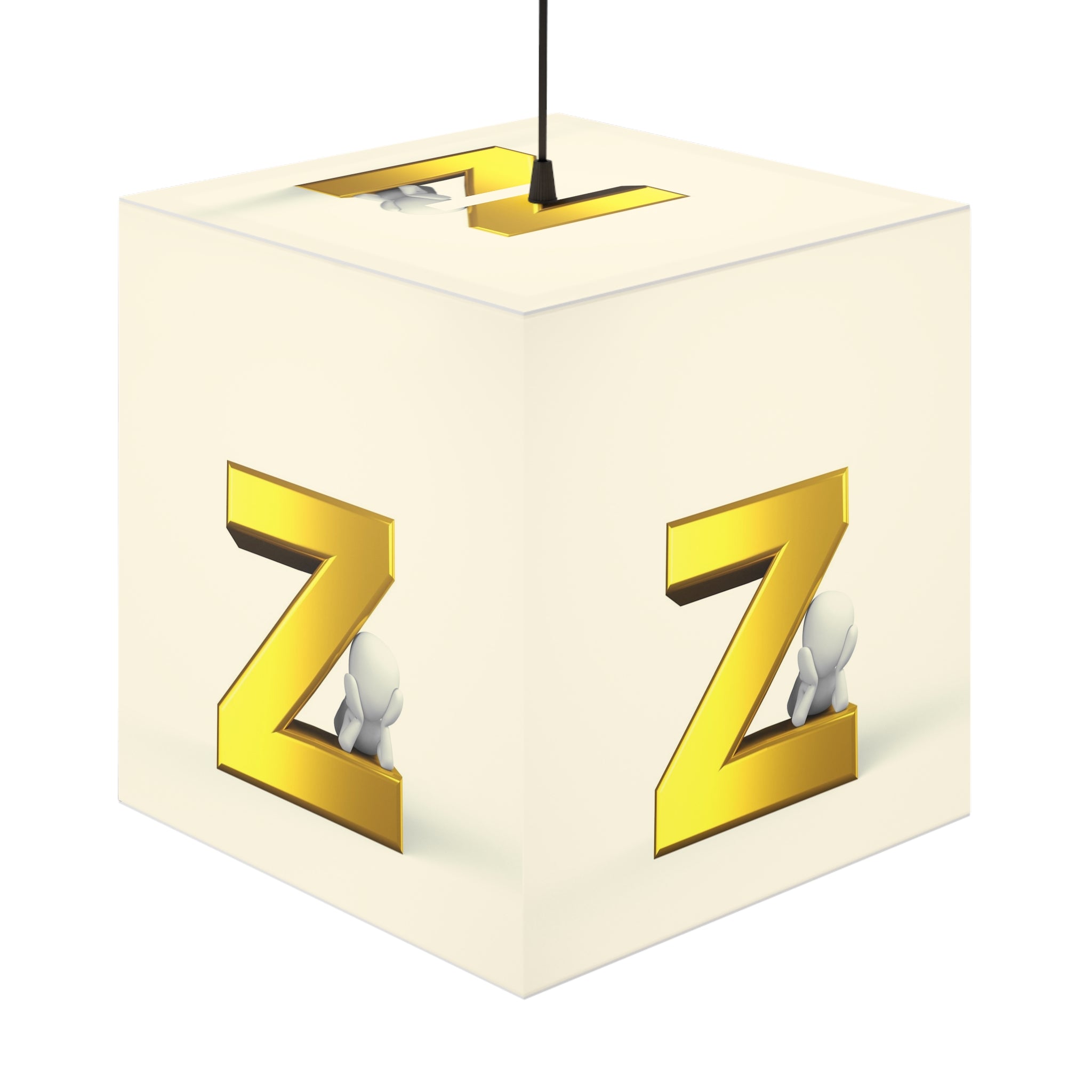 Gold Letter Z Cube Lamp | Light Cube Lamp