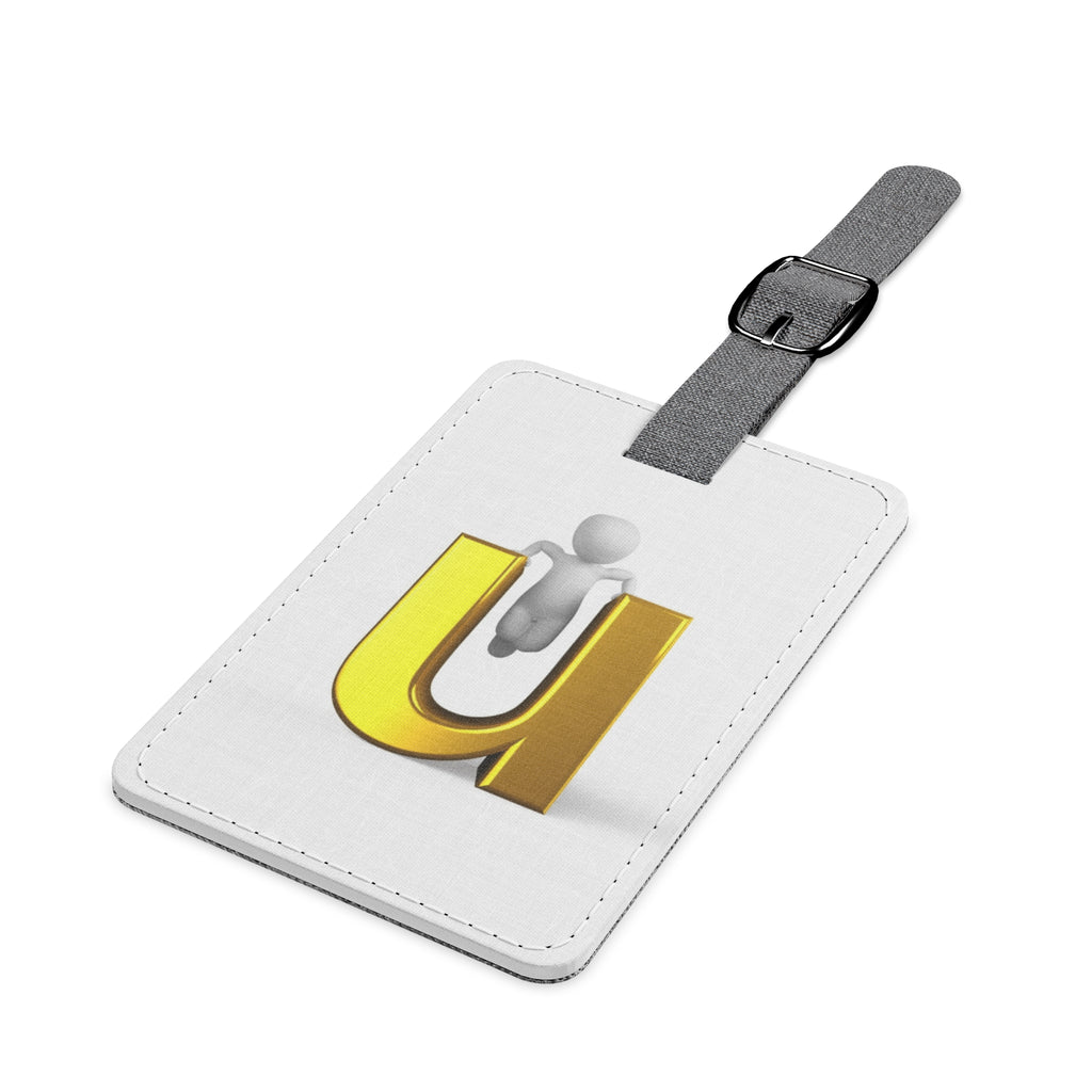 Gold 3D Letter U Luggage Tag | Rectangle Polyester