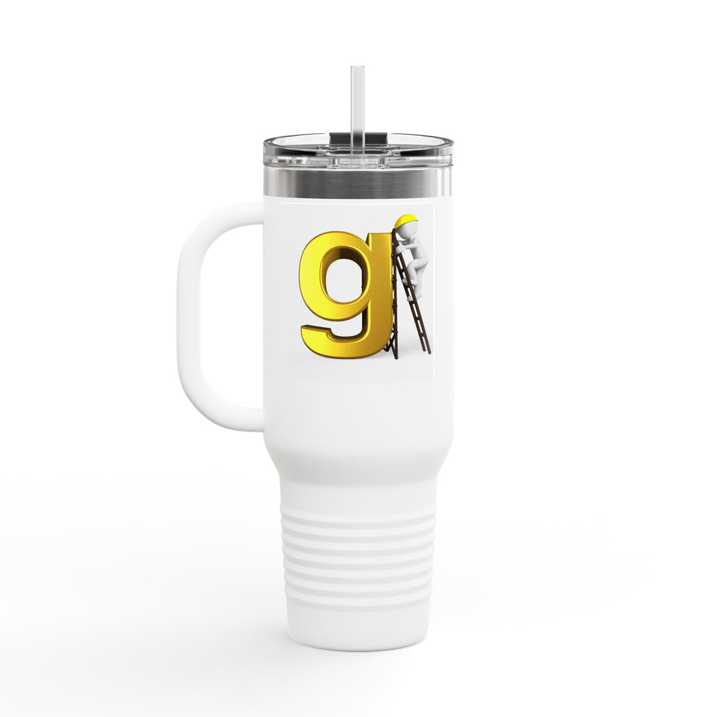 Yellow Letter G Monogram Travel Mug | 40oz Insulated Tumbler