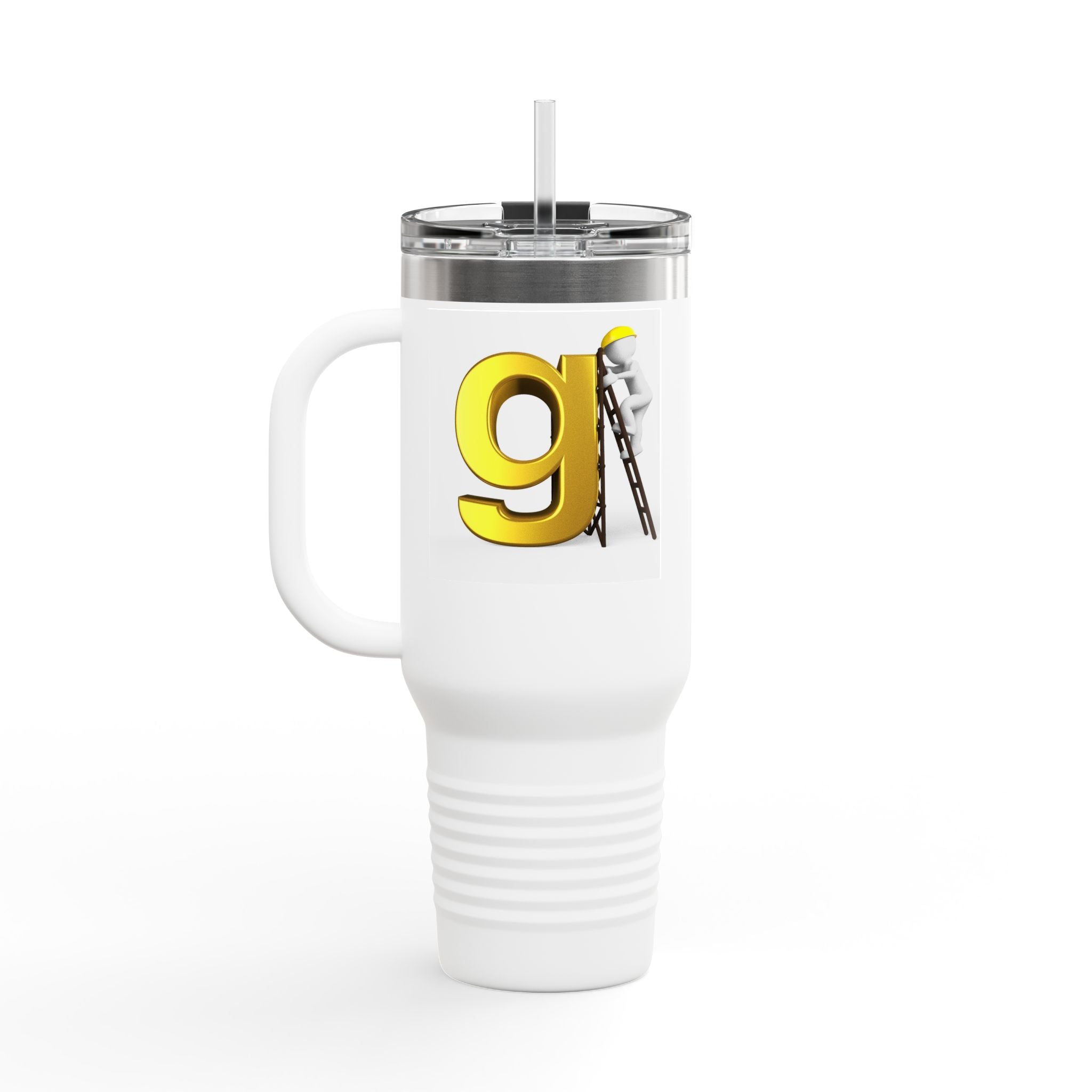 Yellow Letter G Monogram Travel Mug | 40oz Insulated Tumbler
