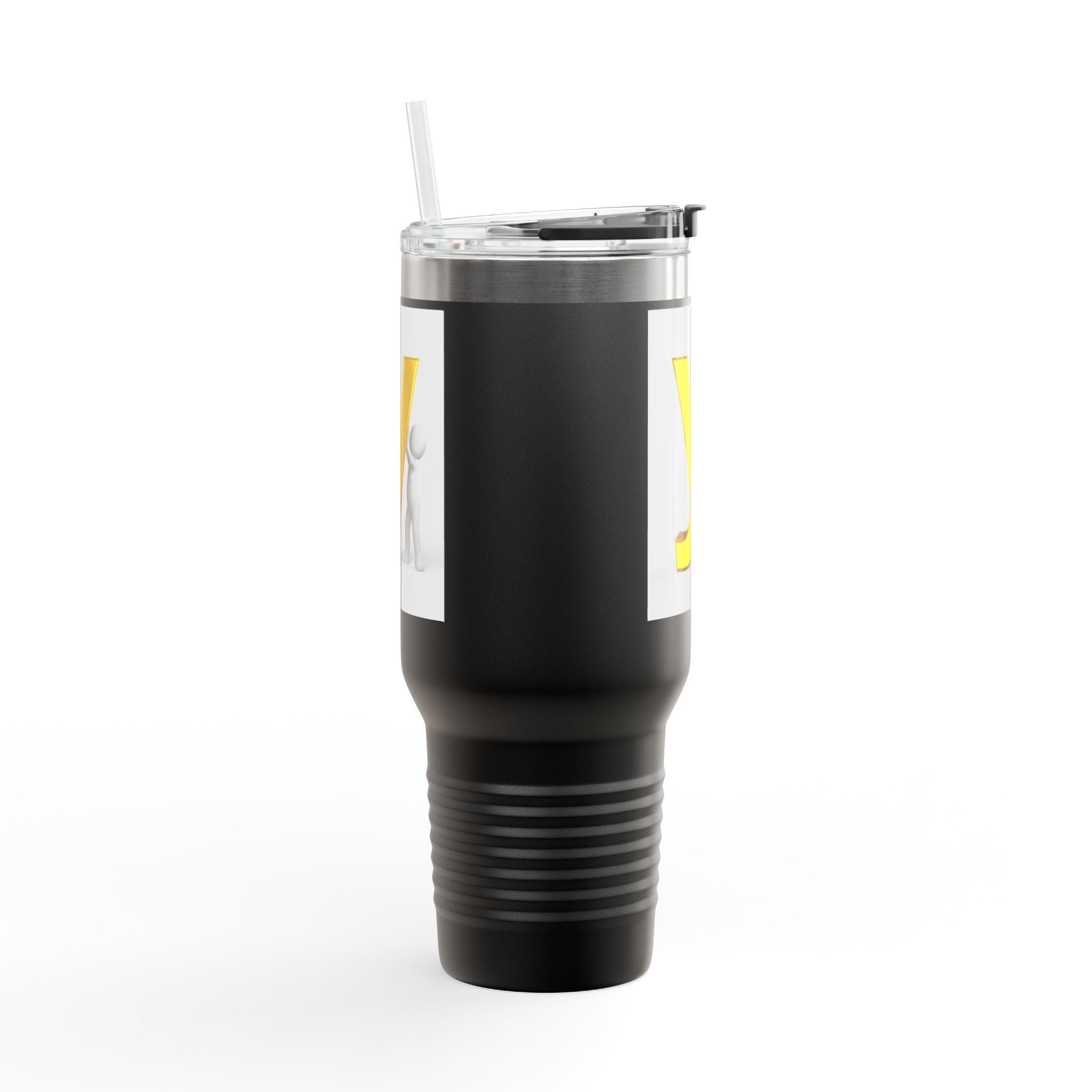 Yellow Letter Y Monogram Travel Mug | 40oz Insulated Tumbler