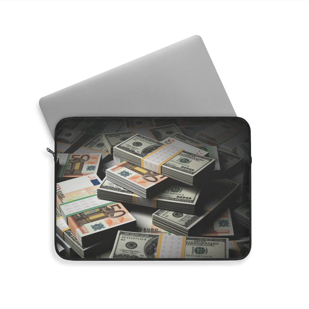 Stacked Cash Laptop Sleeve | Money Print, Currency Design
