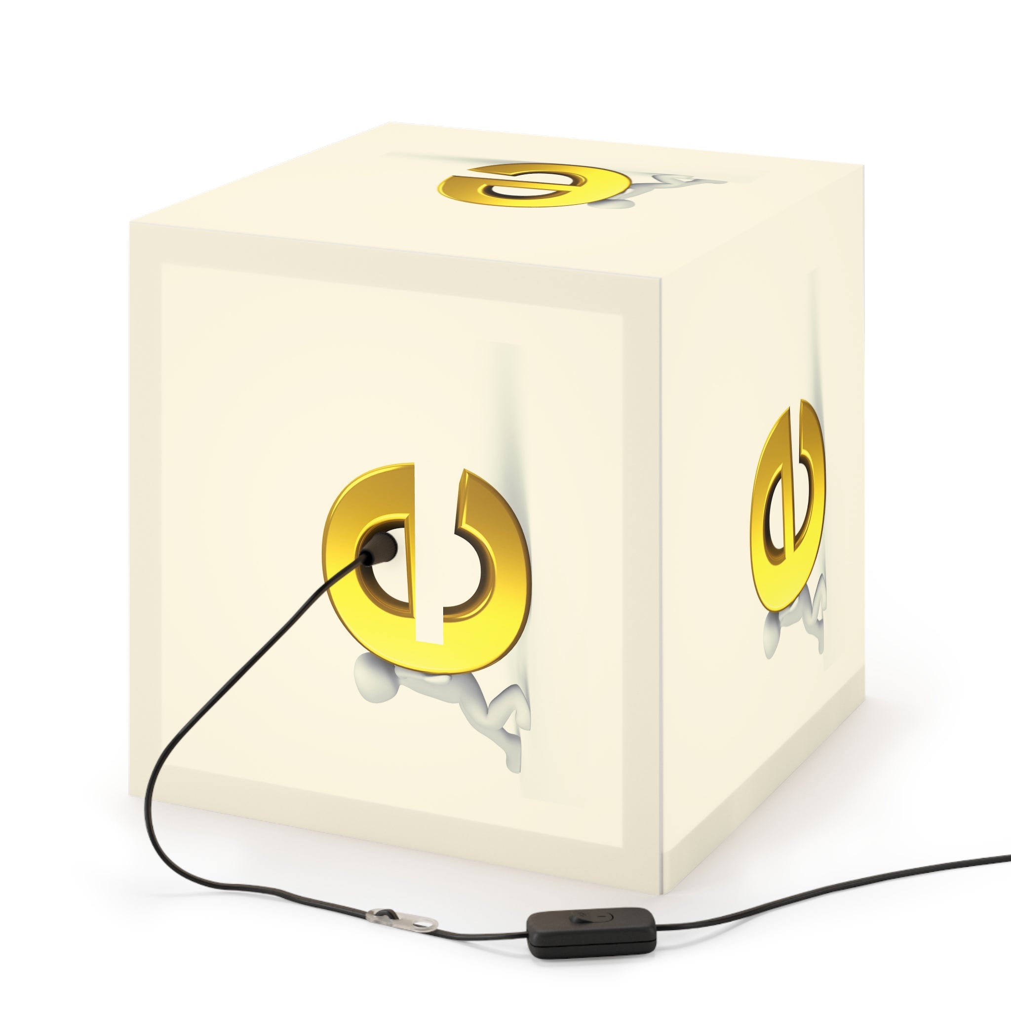 Gold Letter E Cube Lamp, Light Cube Lamp | Alphabet Nursery Nightlight