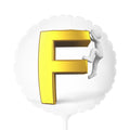 Gold Letter F Climber Balloon 11" Round Mylar Balloon