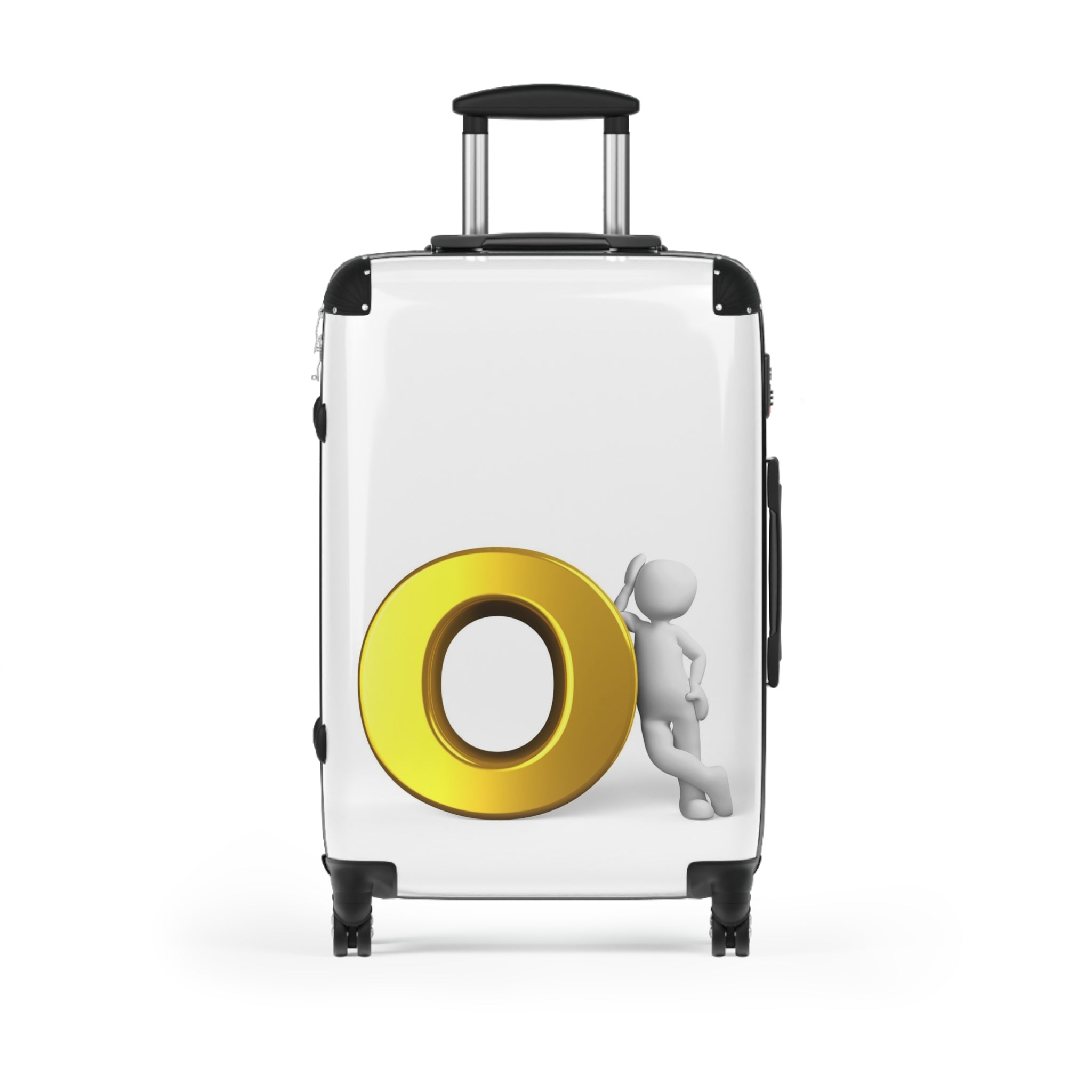 Gold Letter O Leaning Character suitcase | Luggage Cover, Travel Accessory