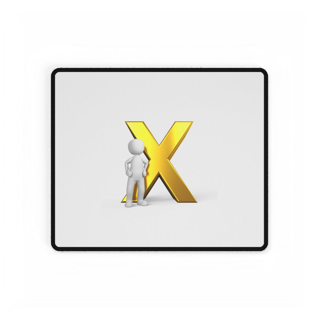 Gold Letter X figure Desk Mat | Minimalist Keyboard Mouse Pad