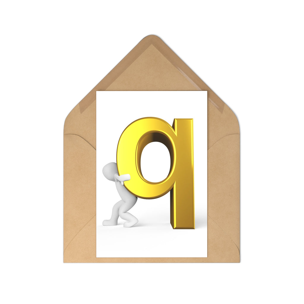 Gold 3D Letter Q Postcards | Alphabet Stationery Pack