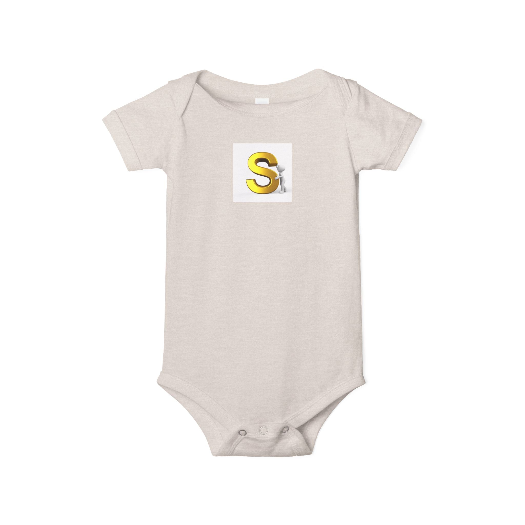Body Bébé Monogramme Lettre S Dorée | Body pour Bébé avec Initiale